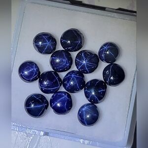 Natural Star Blue Sapphire Round Cabochon Loose Gemstone Pcs 1